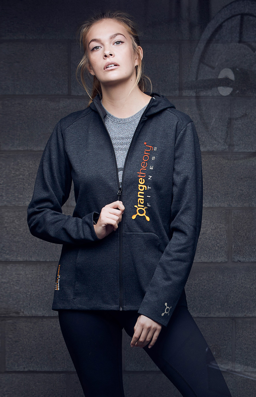 attached hood • bonded seams at cuff and hem  •  center front technical zipper • curved shoulder panels • long sleeves with bonded flat hem • 2 patch pockets • extended sport hem • imported